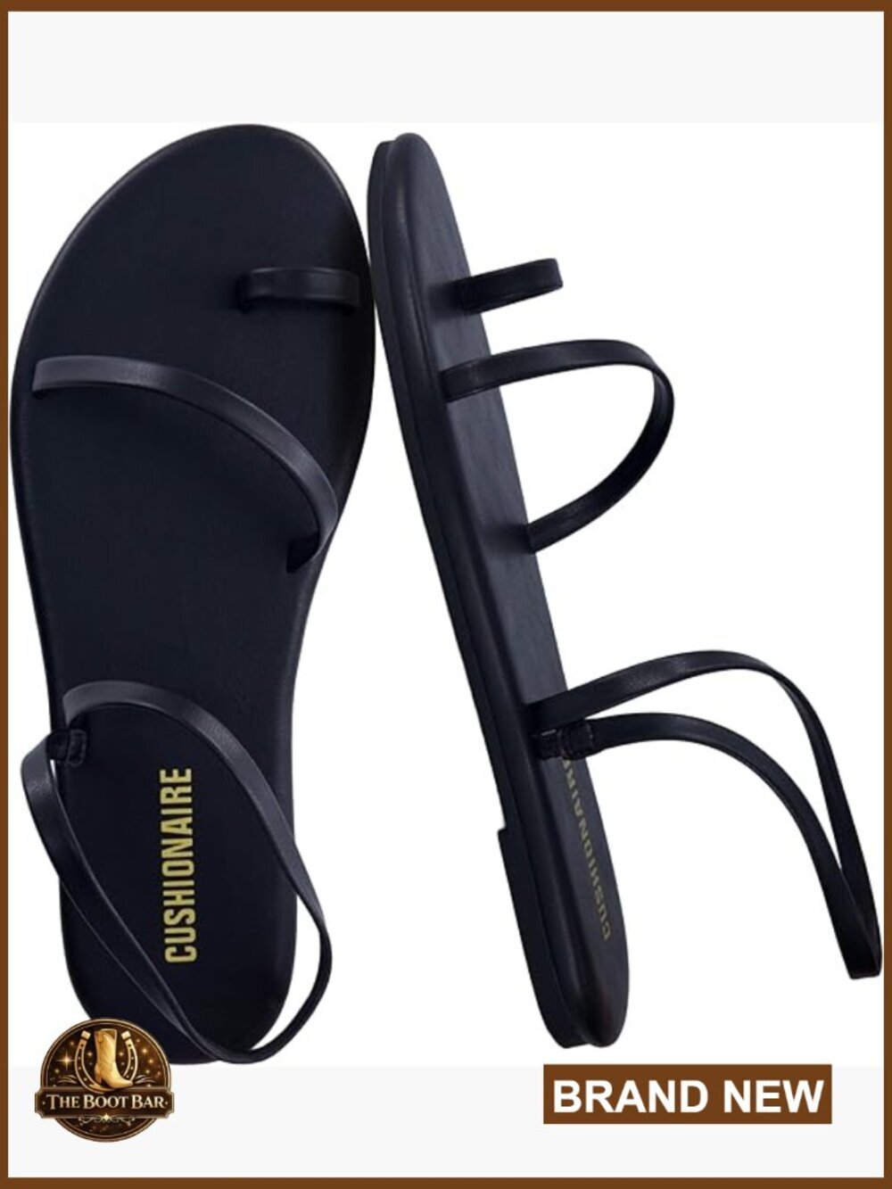 Women's Flat Strappy Sandals, Comfortable Dressy Summer Slip-On Memory Foam